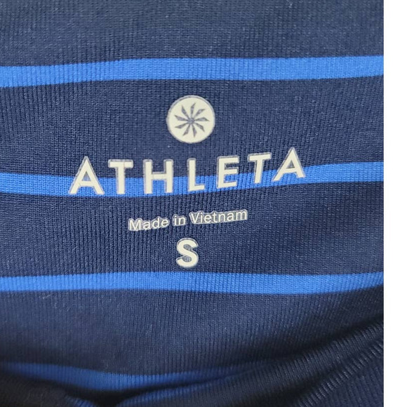 Athleta  Women Navy Blue Strip Athletic Leggings S - Picture 3 of 3